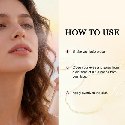 SPF Setting Spray for Face & Body - Sheer Sunscreen Mist SPF 50, Makeup-Friendly Setting Mist with Hydrating Glow..