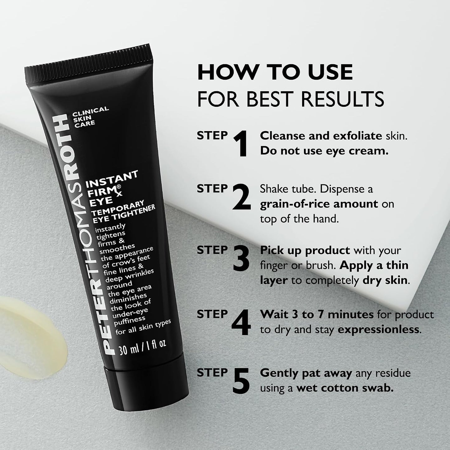Peter Thomas Roth Instant FIRMx Eye Temporary Eye Tightener, Smooth and Tighten the Look of Crow's Feet, Fine Lines, Deep Wrinkles and Puffiness