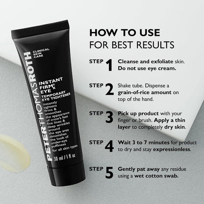 Peter Thomas Roth Instant FIRMx Eye Temporary Eye Tightener, Smooth and Tighten the Look of Crow's Feet, Fine Lines, Deep Wrinkles and Puffiness