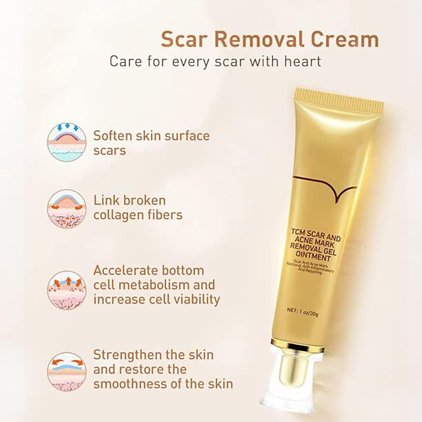 Acne Scar Removal Cream, Herbal Fade Scar Marks Burns Repair Cream, Stretch Marks Face Skin Cream Shrink Pores Gel..