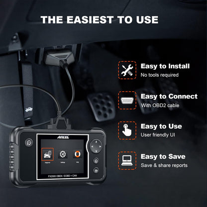 ANCEL FX2000-US OBD2 Scanner, 4-System Car Diagnostic Tool with Live Data