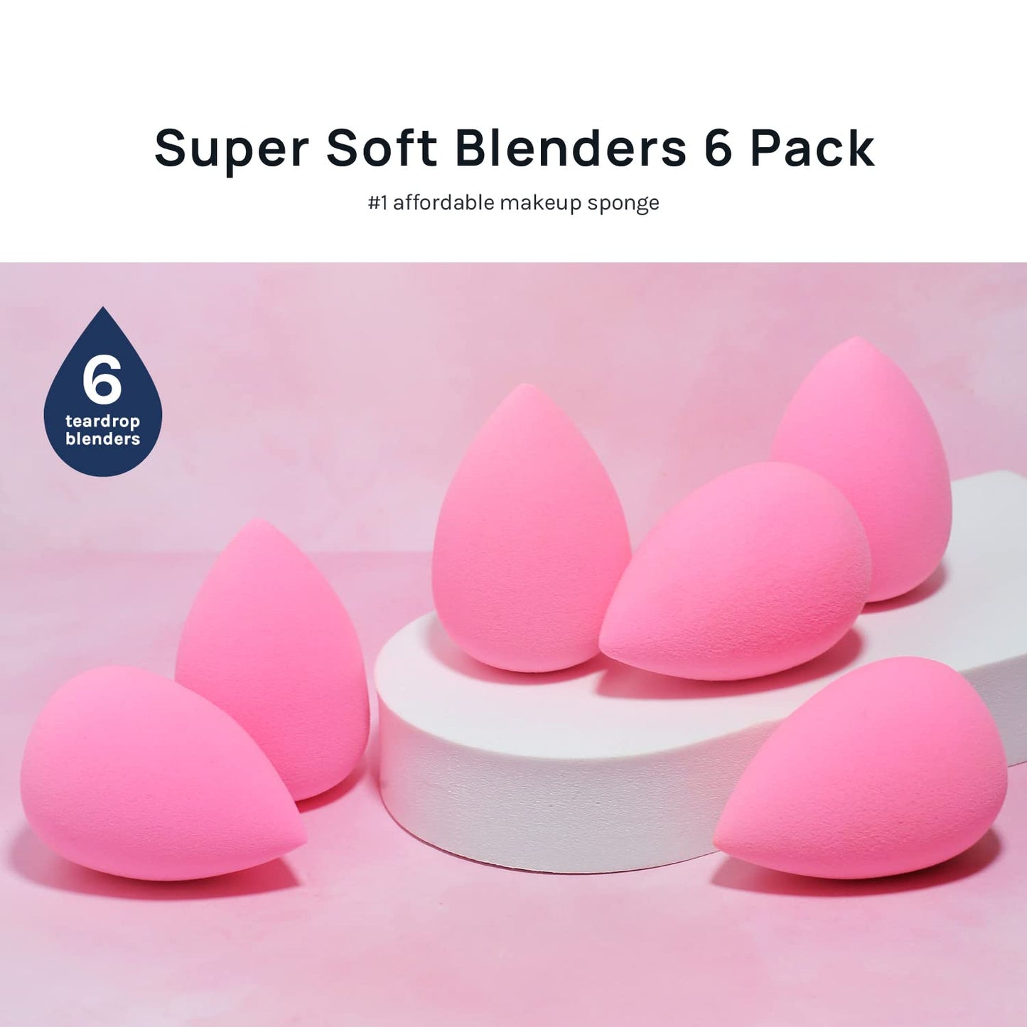 AOA Studio Collection makeup Sponge Set Latex Free and High-definition Set of 6 makeup Wonder blender..
