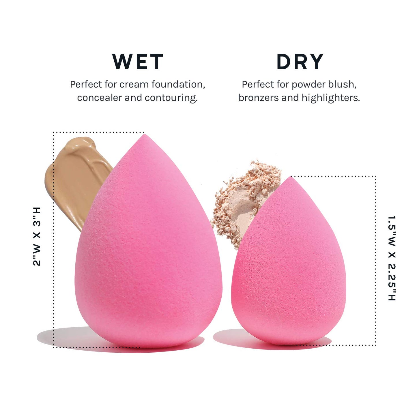 AOA Studio Collection makeup Sponge Set Latex Free and High-definition Set of 6 makeup Wonder blender..
