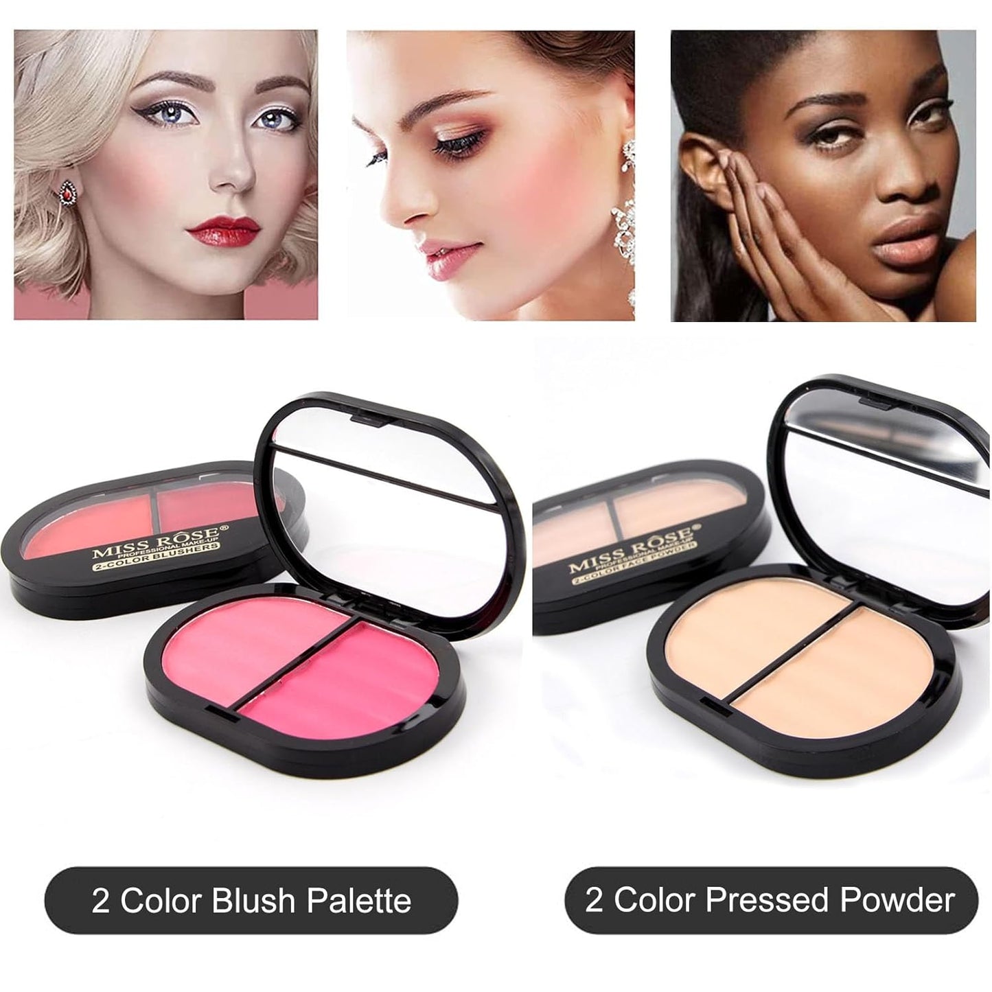 AOLIKOKO All in One Makeup Kit for Women - Full Professional Kit With Pressed Powder, Blush, Eyeliner, Eyeshadow..
