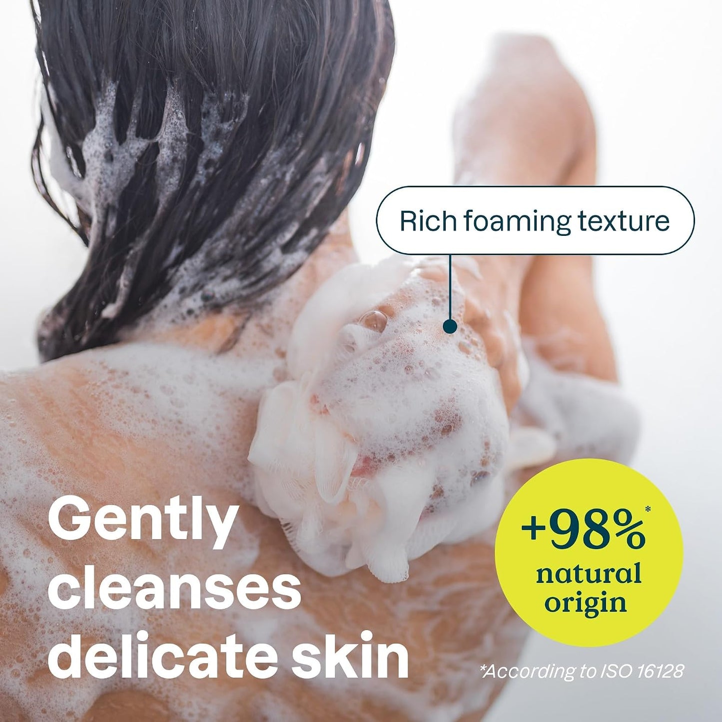 ATTITUDE Body Wash for Sensitive Skin with Oat, EWG Verified, Dermatologically Tested, Vegan, Extra Gentle, Unscented, 16 Fl Oz