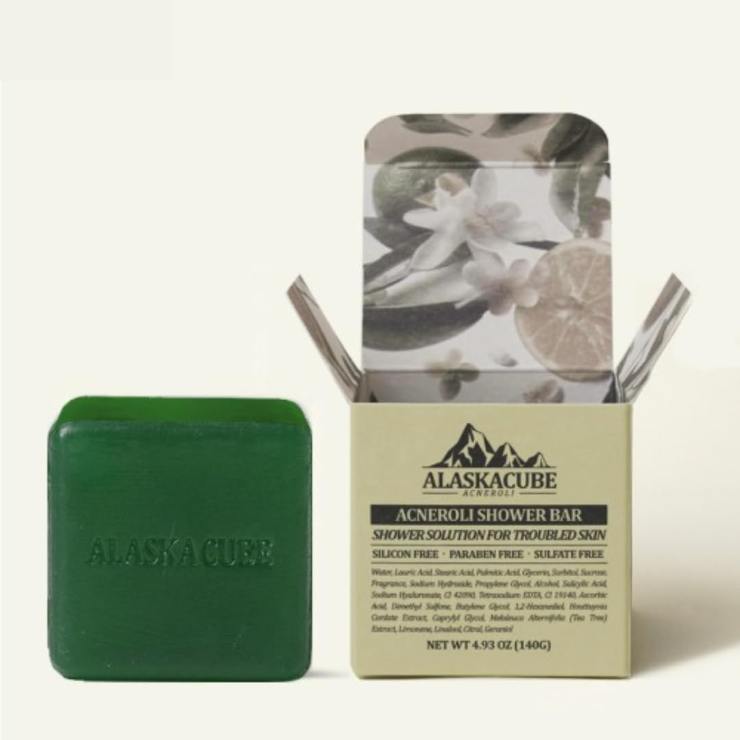 Acneroli Shower Bar Bath Soap Citrus Lemon Mandarin Scent Total Solution for Troubled Skin with Salicylic Acid and Teatree Extract..