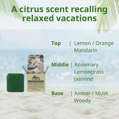 Acneroli Shower Bar Bath Soap Citrus Lemon Mandarin Scent Total Solution for Troubled Skin with Salicylic Acid and Teatree Extract..