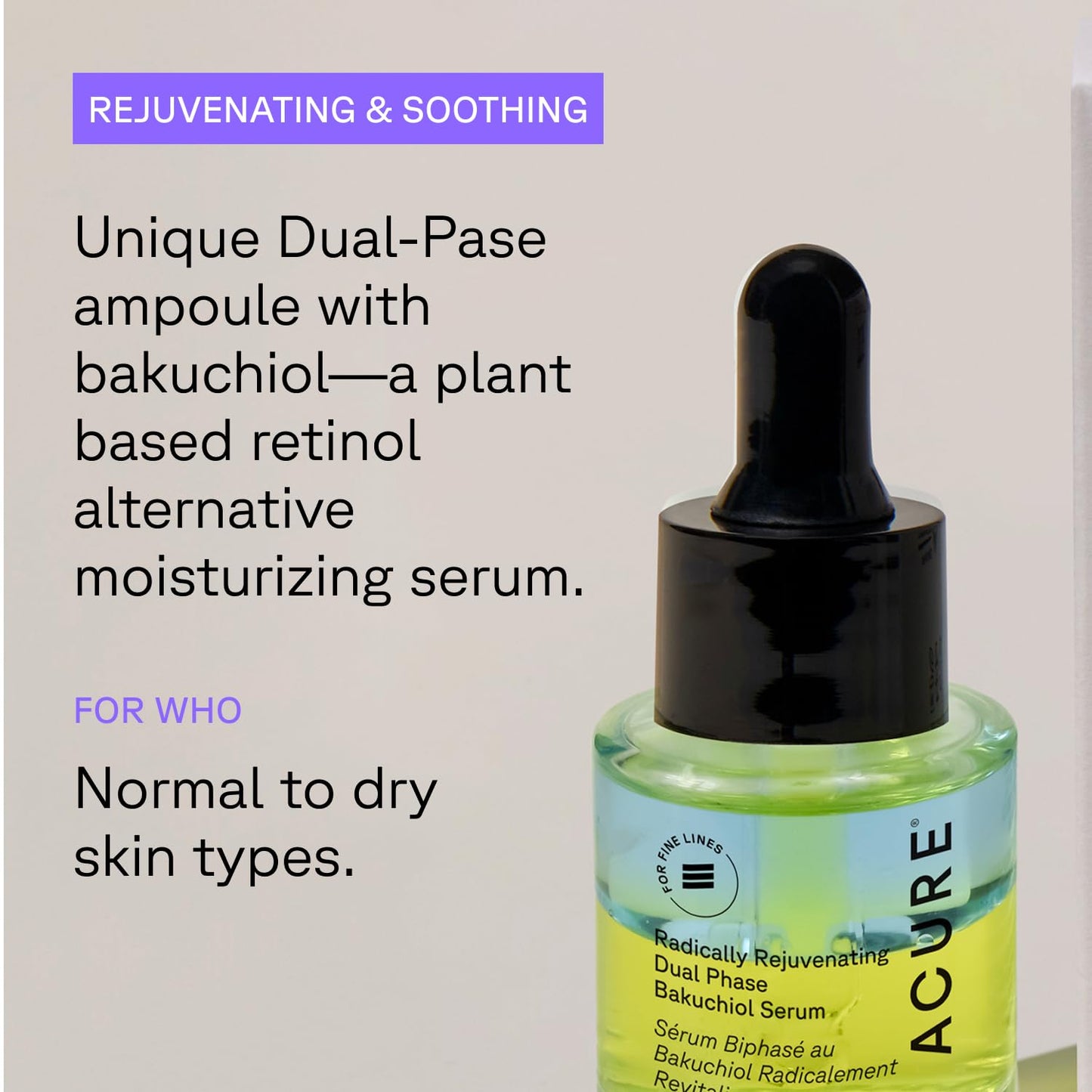 Acure Radically Rejuvenating Dual Phase Bakuchiol Serum - 0.67 fl oz