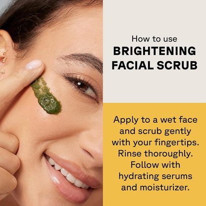 Acure Brightening Facial Scrub - Exfoliating Face Wash, Gentle Daily Scrubber &amp; Exfoliator for Women & Men for Radiant Skin..