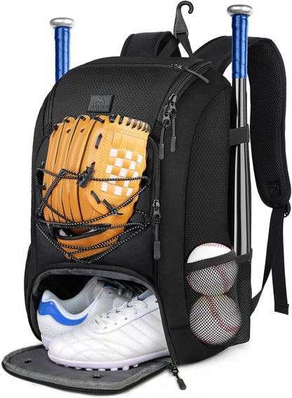 MATEIN Baseball Backpack, Softball Bat Bag with Shoes Compartment for Youth, Boys and Adult, Lightweight Baseball Bag