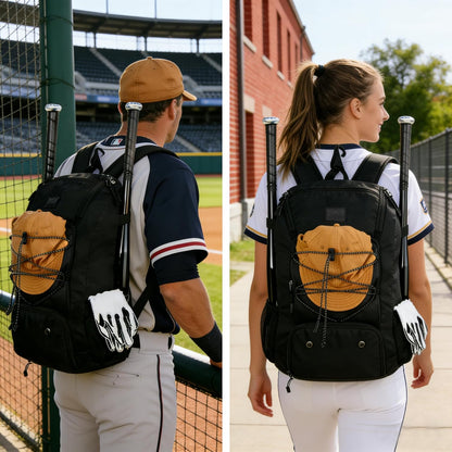 MATEIN Baseball Backpack, Softball Bat Bag with Shoes Compartment for Youth, Boys and Adult, Lightweight Baseball Bag