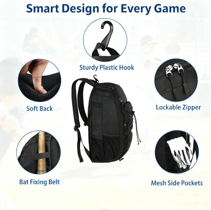 MATEIN Baseball Backpack, Softball Bat Bag with Shoes Compartment for Youth, Boys and Adult, Lightweight Baseball Bag