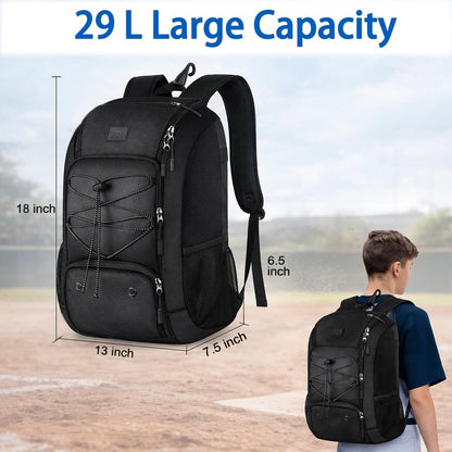 MATEIN Baseball Backpack, Softball Bat Bag with Shoes Compartment for Youth, Boys and Adult, Lightweight Baseball Bag