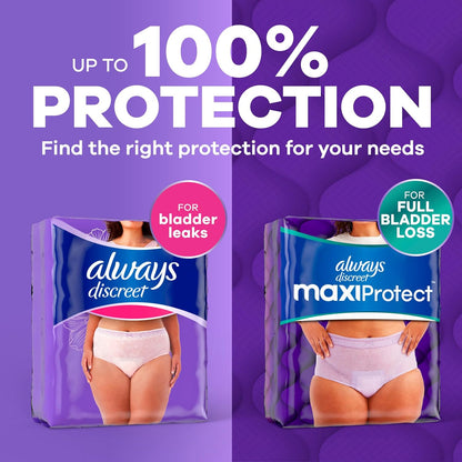 Always Discreet Adult Diapers for Women, Incontinence Underwear, Large, 28ct