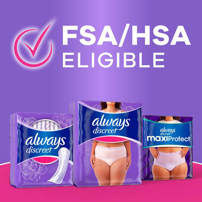 Always Discreet Adult Diapers for Women, Incontinence Underwear, Large, 28ct