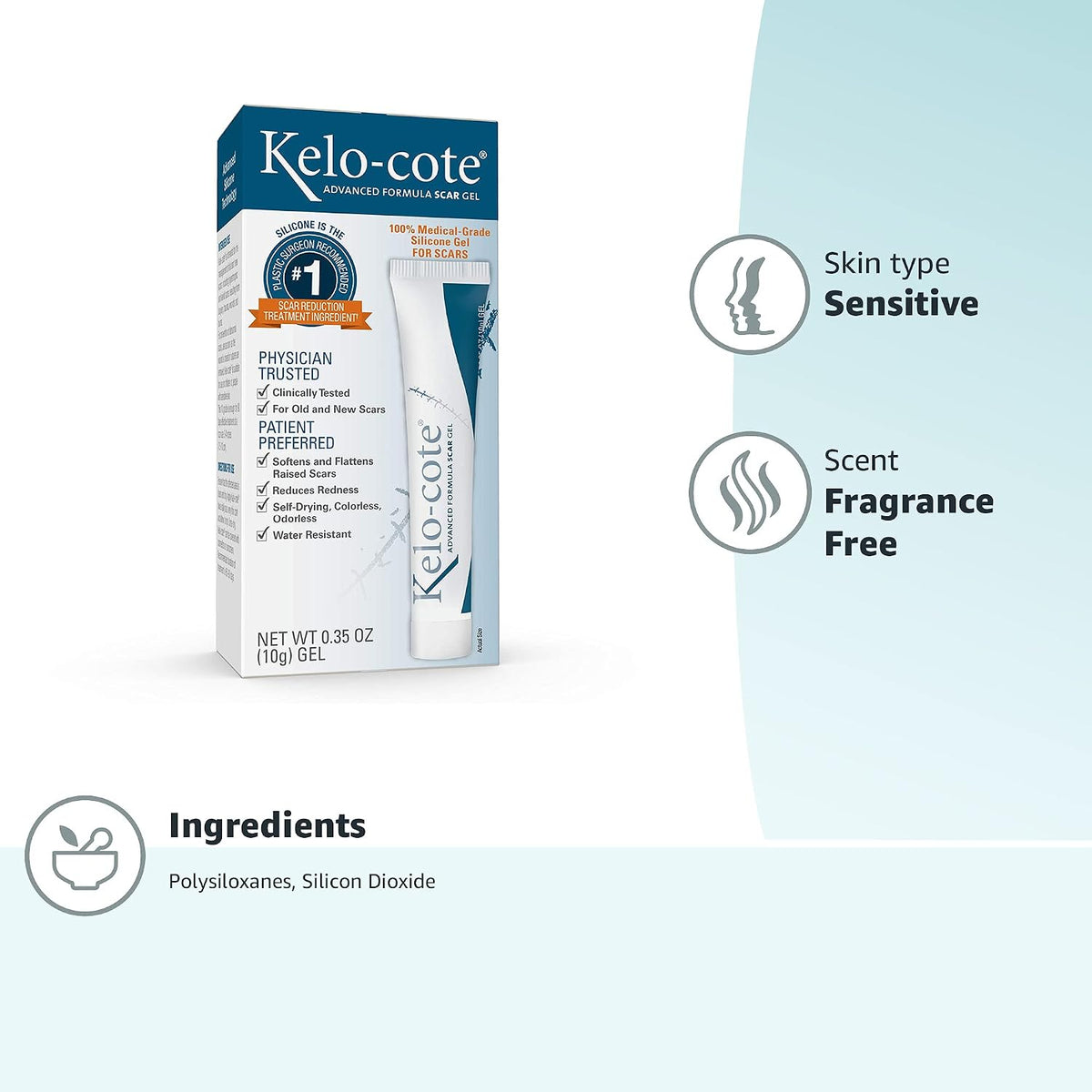 Kelo-cote Advanced Formula Scar Gel, 10 Gram, Size: 0.35 Ounce (Pack of 1)