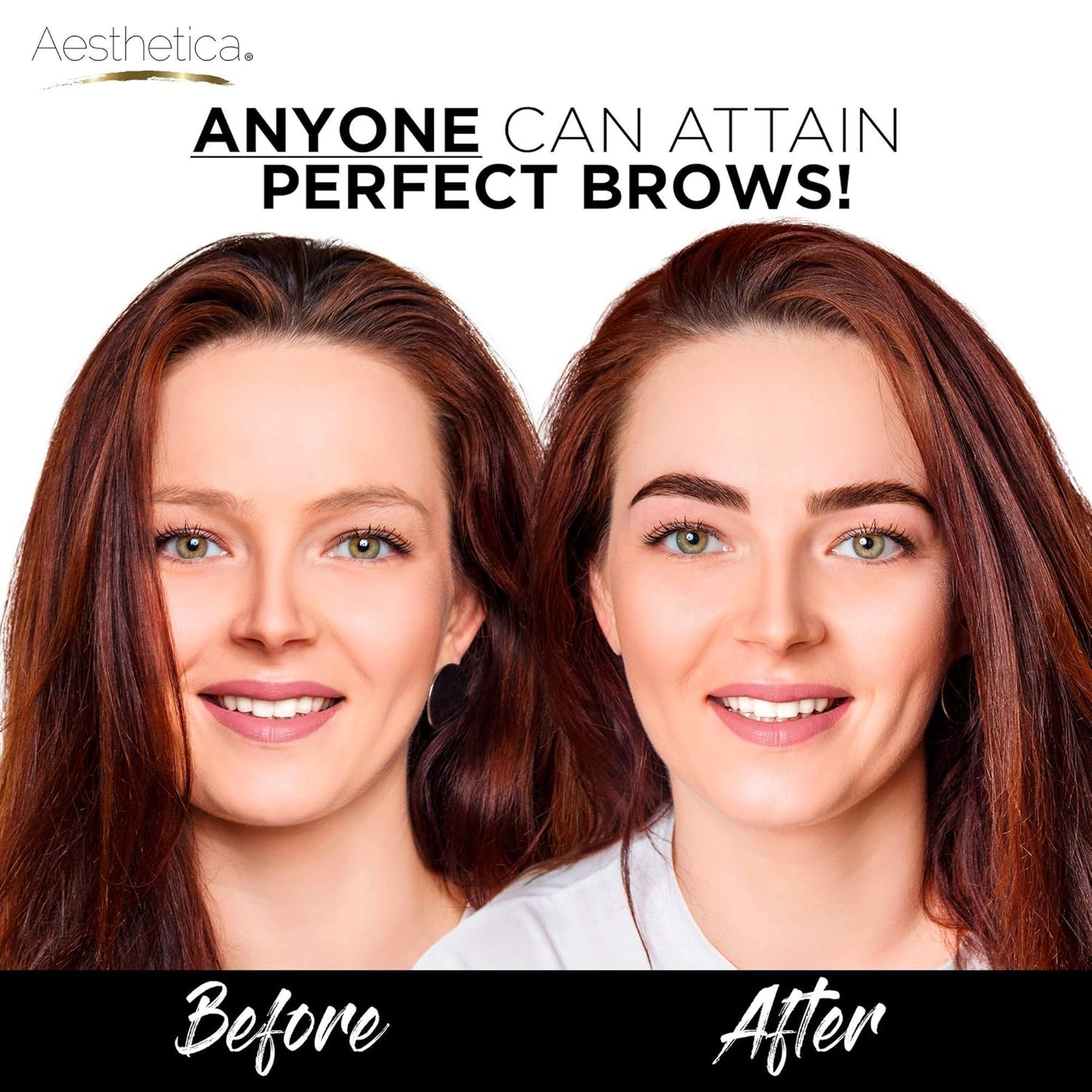 Aesthetica Brow Contour Kit 16-Piece Eyebrow Makeup Palette Set 6 Eyebrow Powders, 5 Eyebrow Stencils..