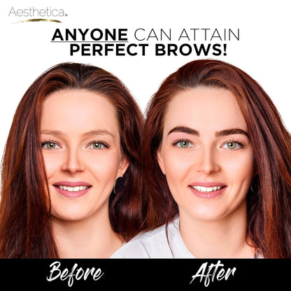 Aesthetica Brow Contour Kit 16-Piece Eyebrow Makeup Palette Set 6 Eyebrow Powders, 5 Eyebrow Stencils..