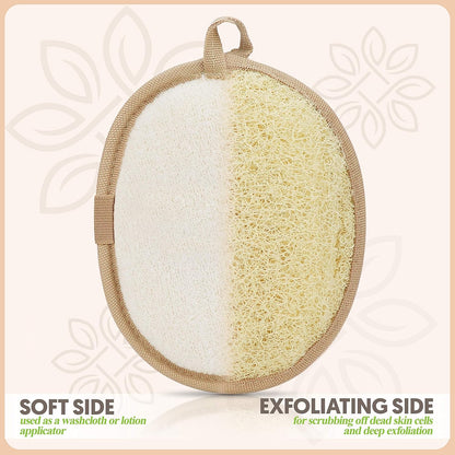 Almooni Natural Loofah Exfoliating Body Scrubber, Made with Natural Egyptian Shower Loofah Sponge..