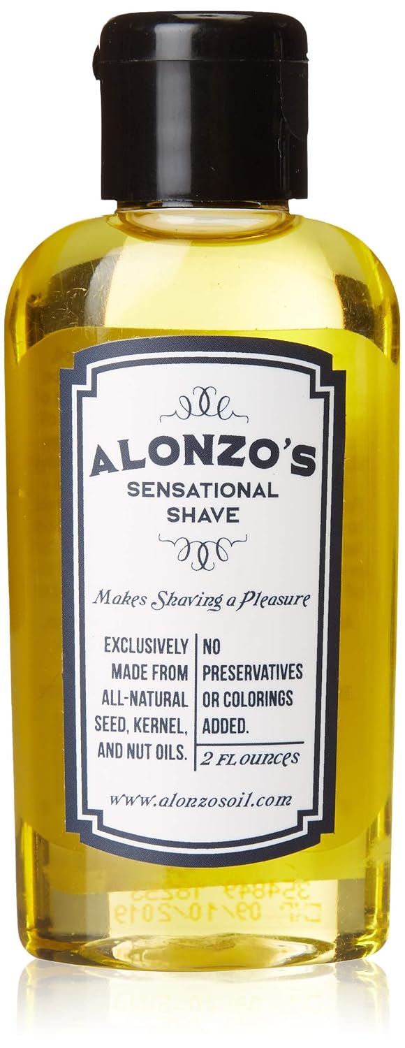 Alonzo's Sensational Shave - Shaving Oil for Men (1-Pack, 2 Oz Bottle) All-Natural Pre-Shave &amp; After Shave Oil for Face and Body..