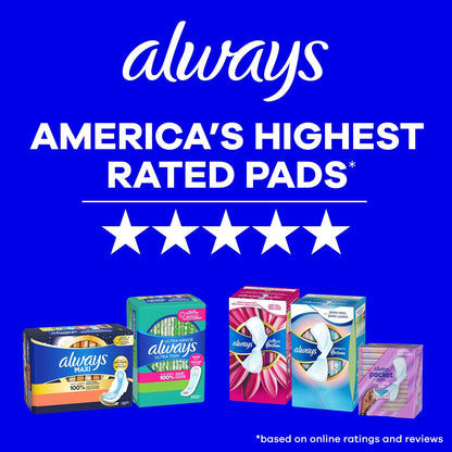 Always Infinity Feminine Pads for Women, Flexfoam Pads with Wings, Size 4, Overnight Absorbency..
