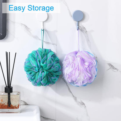 AmazerBath Loofah Sponge 75g/Piece, Exfoliating Bath Sponge Body Scrubber - Loofa Set of 4 Flower Color