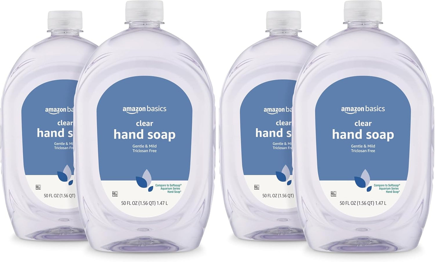 Amazon Basics Gentle & Mild Clear Liquid Hand Soap Refill, Triclosan-Free, Dermatologist-Tested, pH Balanced..