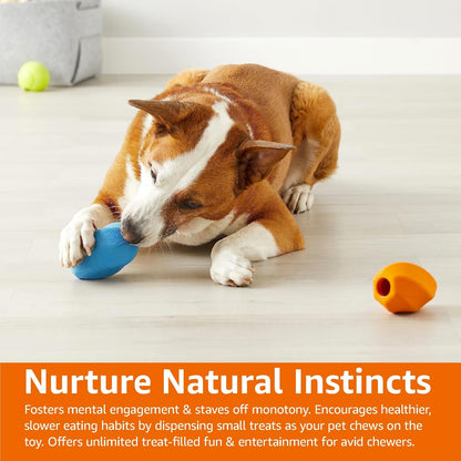 Amazon Basics Dog Treat Dispensing Enrichment Chew Toy, 2-Pack, Large, Multi color
