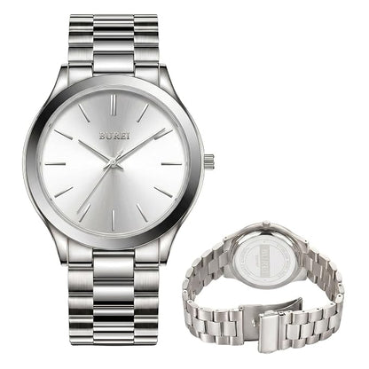 Men's Wrist Watch, Analog Stainless Steel Dress Waterproof Quartz Watch for Men