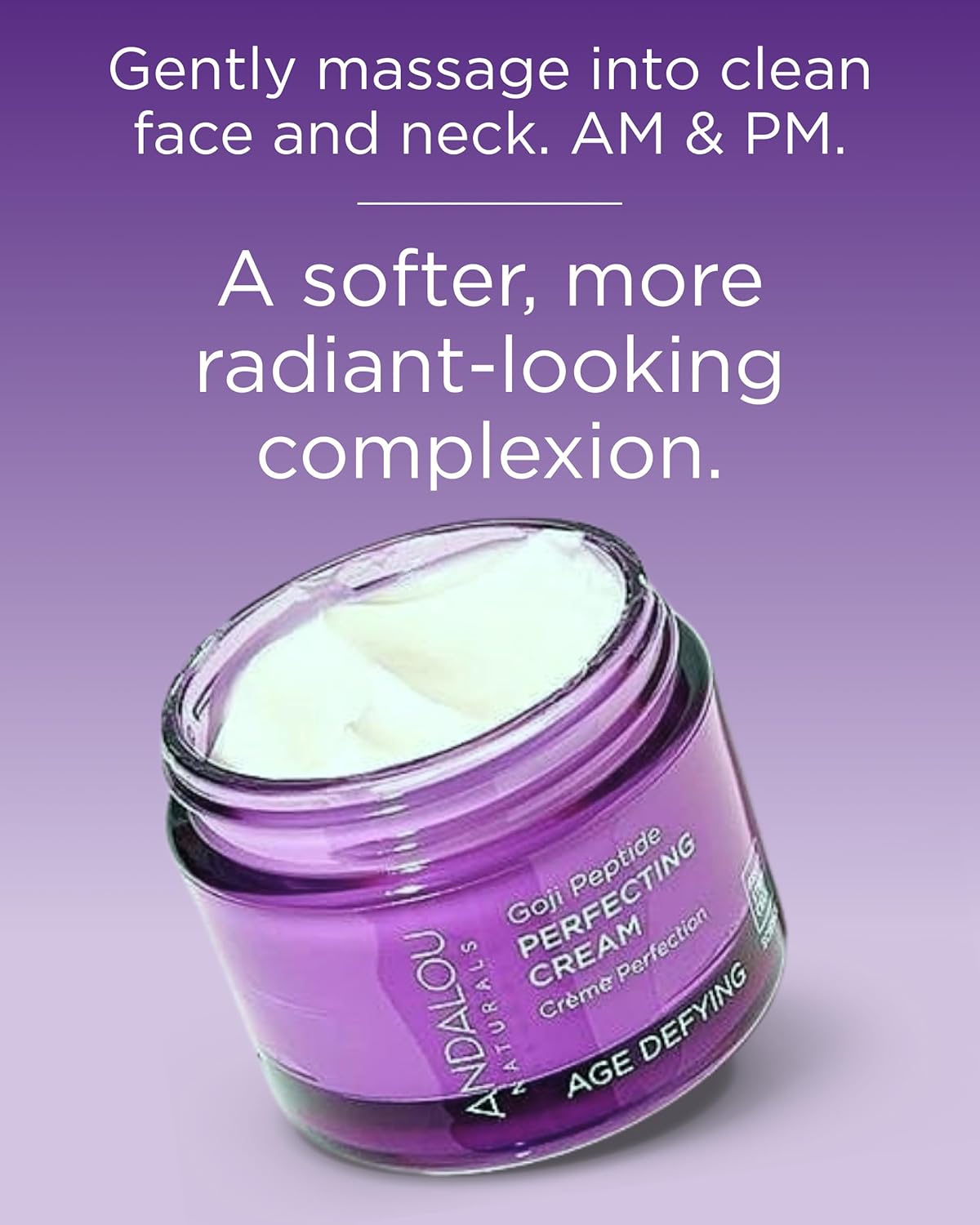 Andalou Naturals Goji Peptide Perfecting Cream (1.7 fl oz) | Age Defying Face Moisturizer with Resveratrol..
