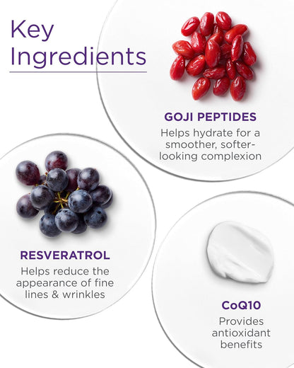 Andalou Naturals Goji Peptide Perfecting Cream (1.7 fl oz) | Age Defying Face Moisturizer with Resveratrol..