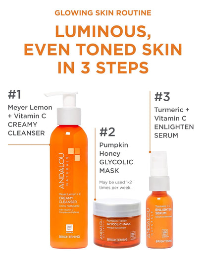 Andalou Naturals Pumpkin Honey Glycolic Mask (1.7 fl oz) | Exfoliating Face Mask with Glycolic Acid..