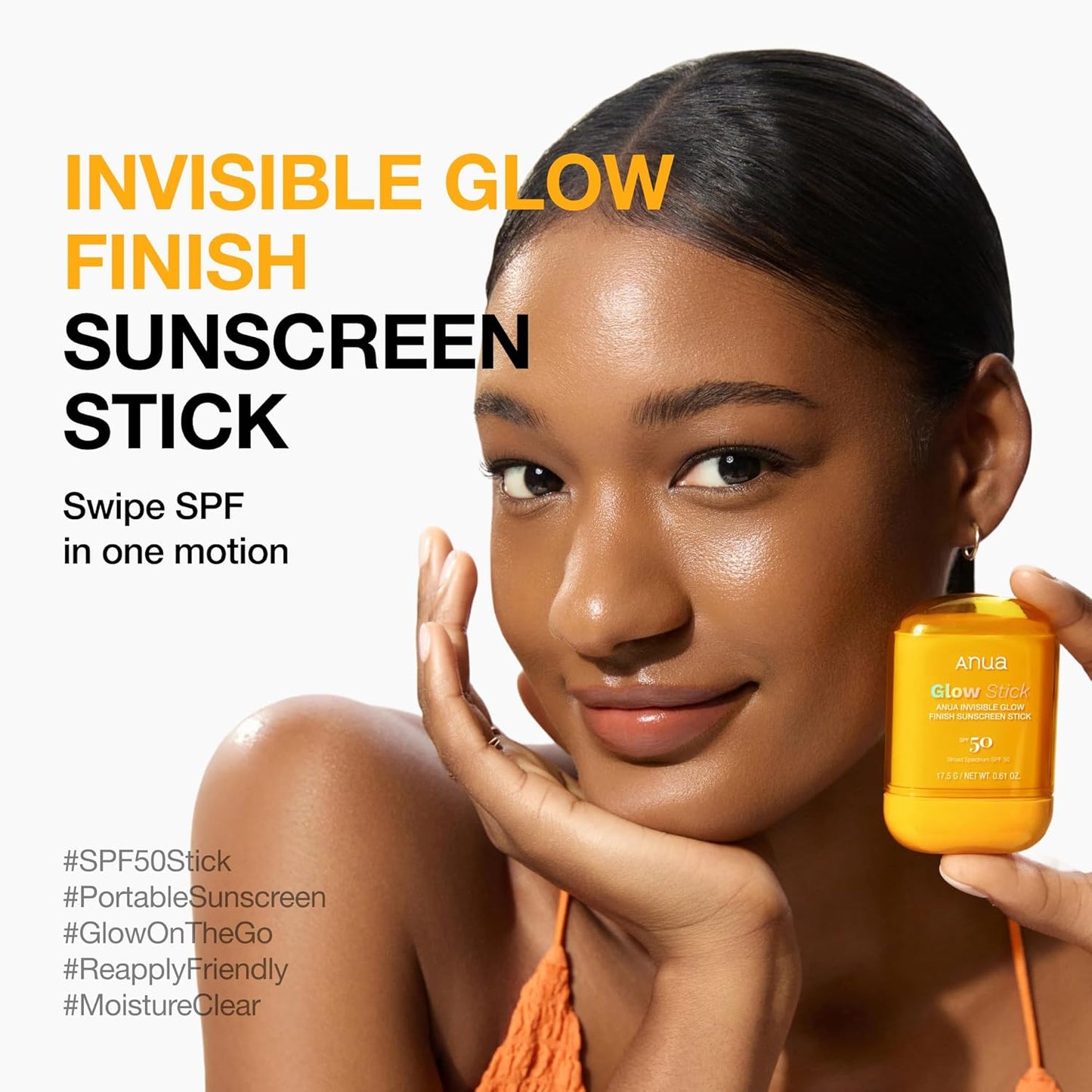 Anua Invisible Glow Sun Stick, SPF 50, Broad Spectrum UV Protection, Lightweight Sheer Finish for All Skin Types