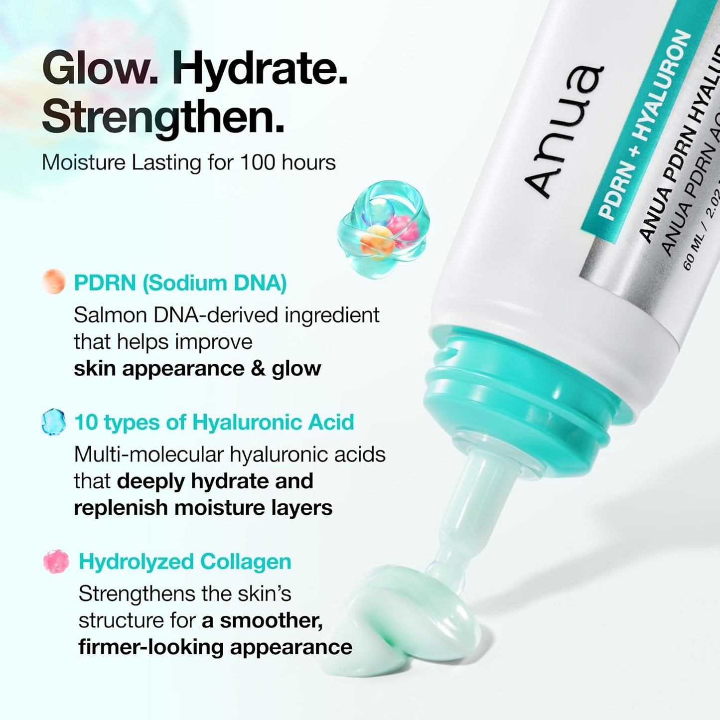 Anua PDRN Hyaluronic Acid 100 Moisturizing Cream, Lightweight, Non-Greasy Hydrating Face Moisturizer..