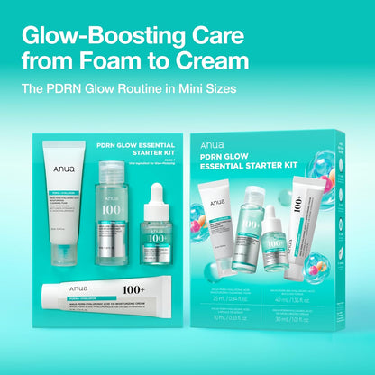 Anua Salmon DNA PDRN Glow Essential Starter Kit, Hyaluronic Acid Skincare Set