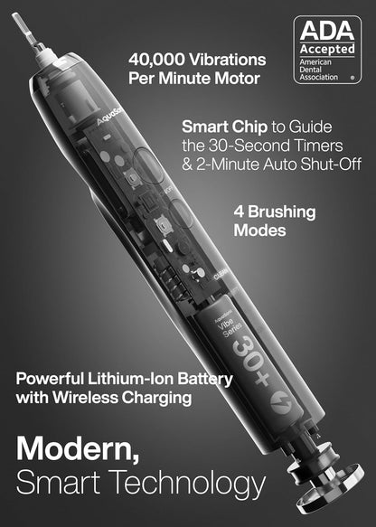 Aquasonic Vibe Series Ultra-Whitening Toothbrush – ADA Accepted Electric Toothbrush..
