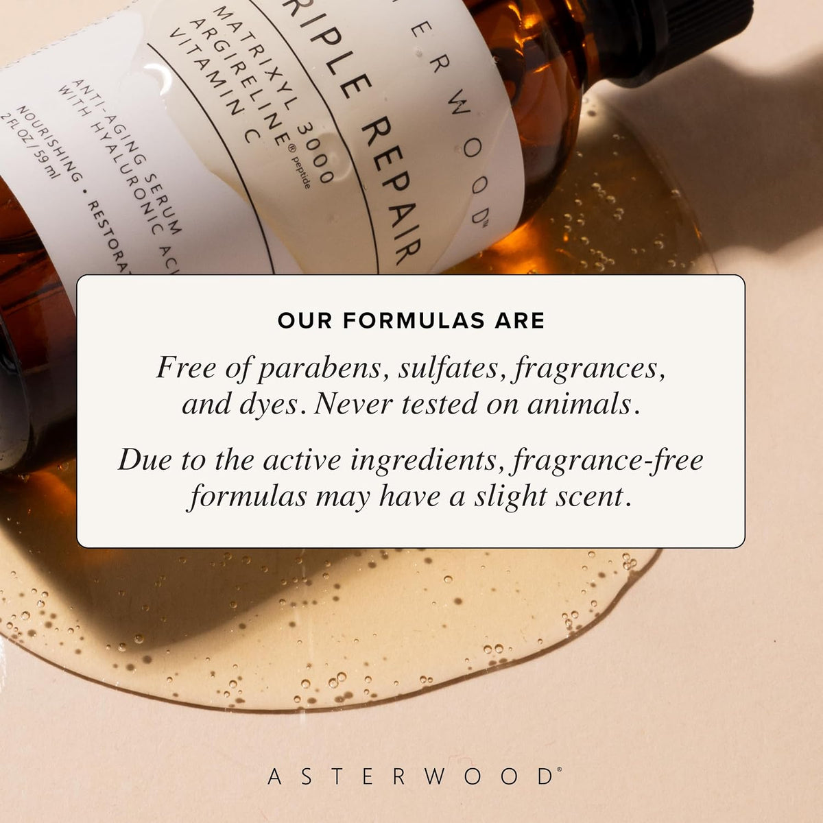 Asterwood Triple Repair Peptide Serum, Matrixyl 3000, Argireline & Vit. C,  8 Fl Oz..