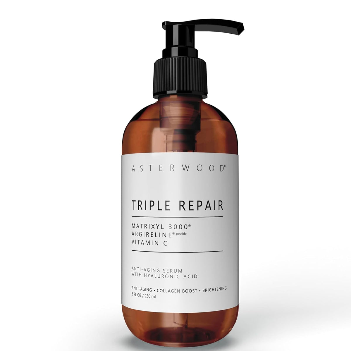 Asterwood Triple Repair Peptide Serum, Matrixyl 3000, Argireline & Vit. C,  8 Fl Oz..