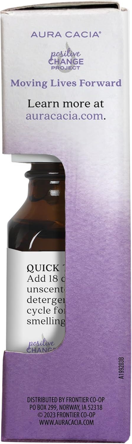 Aura Cacia 100% Pure Lavender Essential Oil, 0.5 fl. oz, Calm Relaxing Aroma, Therapeutic Grade, Ethically Sourced Lavender