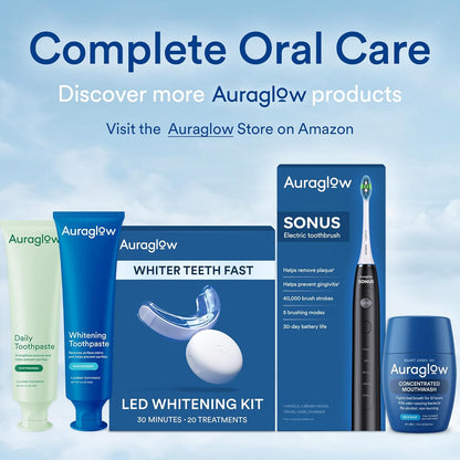 Auraglow Teeth Whitening Kit, LED Accelerator Light, 35% Carbamide Peroxide Teeth Whitening Gel..
