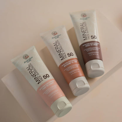 Australian Gold SPF 50 Tinted Mineral Face Sunscreen, Fair to Light, 2.5 fl oz, Broad Spectrum..