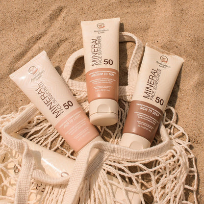 Australian Gold SPF 50 Tinted Mineral Face Sunscreen, Fair to Light, 2.5 fl oz, Broad Spectrum..