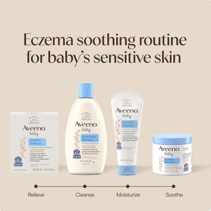 Aveeno Baby Eczema Therapy Nighttime Body Balm, Moisturizing Eczema Balm for Babies with Colloidal Oat & Ceramide..
