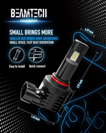 BEAMTECH 9005 Fog Light Bulb, HB3 Fog Bulb 6500K Fog Light or ATV UTV Off Road