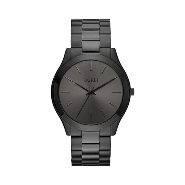 BUREI Men Watches Fashion Analog Stainless Steel Quartz Waterproof Watches