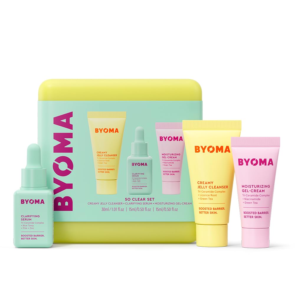 BYOMA So Clear Set - Barrier Repair Skincare Set for Acne Prone Skin - 30ml, 15ml, 15ml