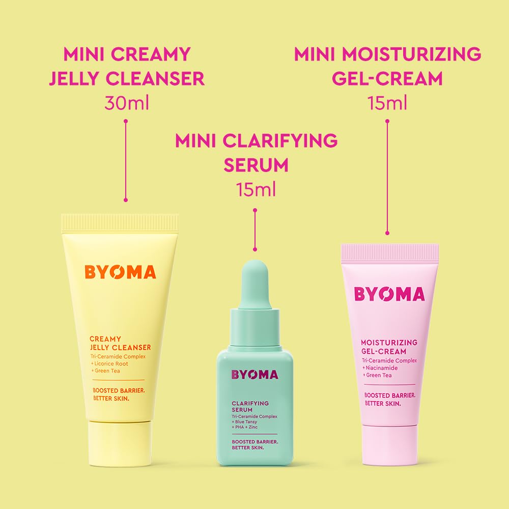 BYOMA So Clear Set - Barrier Repair Skincare Set for Acne Prone Skin - 30ml, 15ml, 15ml