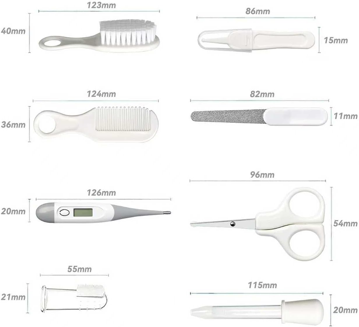 Baby Grooming Kit, Infant Safety Care Set with Hair Brush Comb Nail Clipper Nasal Aspirator,Baby Essentials Kit..