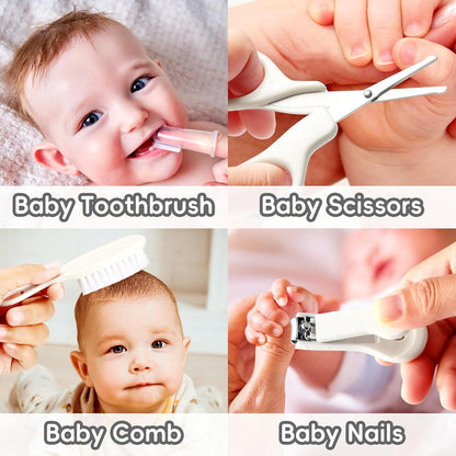 Baby Grooming Kit, Infant Safety Care Set with Hair Brush Comb Nail Clipper Nasal Aspirator,Baby Essentials Kit..