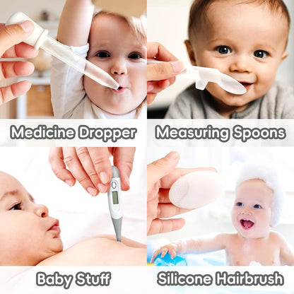 Baby Grooming Kit, Infant Safety Care Set with Hair Brush Comb Nail Clipper Nasal Aspirator,Baby Essentials Kit..